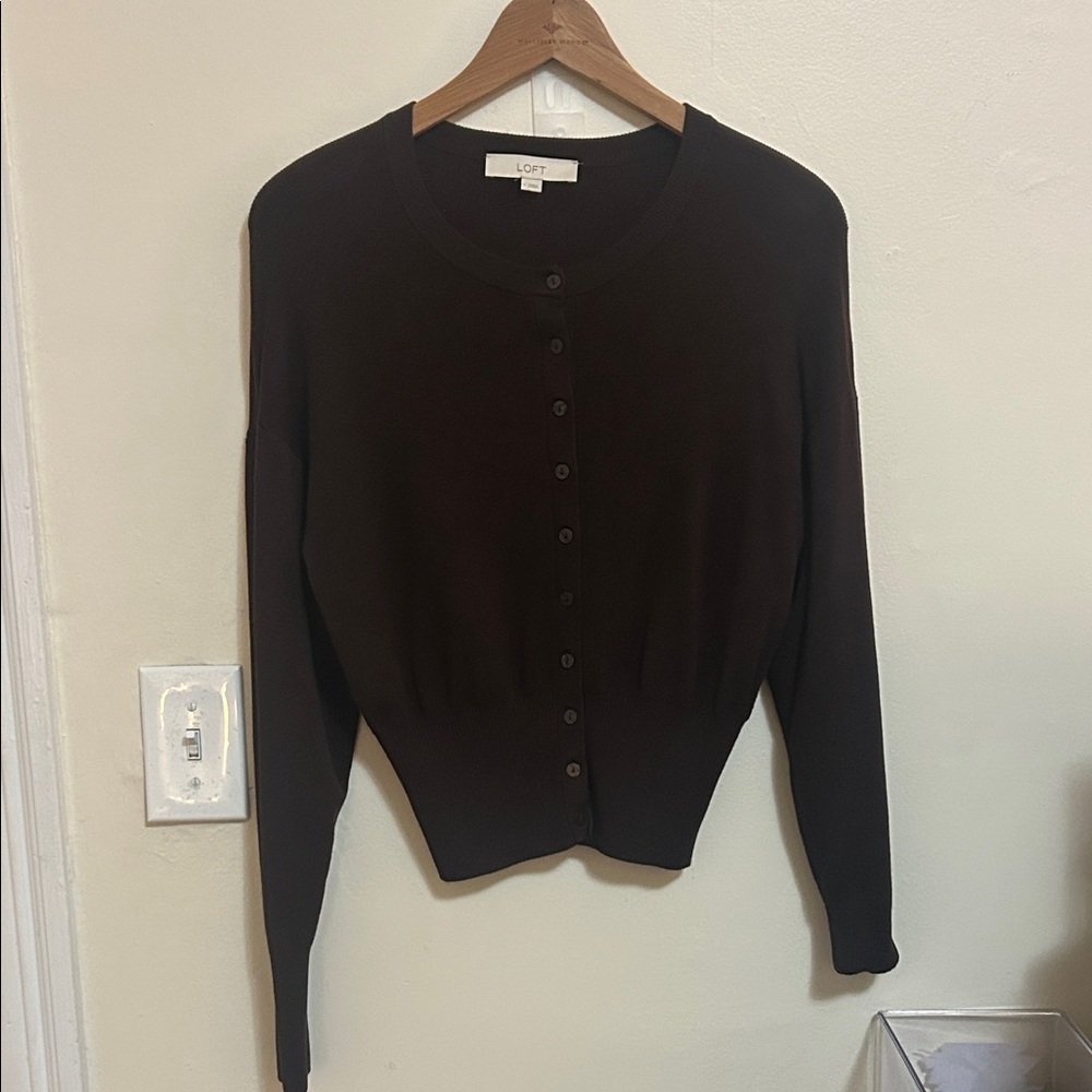 LOFT Women's Dark Brown Cardigan